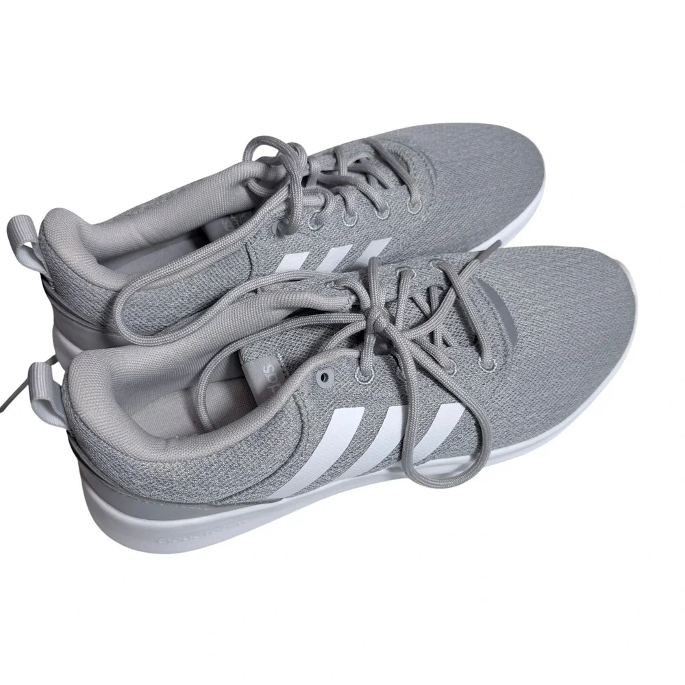 Adidas QT Racer 2.0 Women 8 Grey White Running Shoes FY8312 Cloudfoam Sneakers
